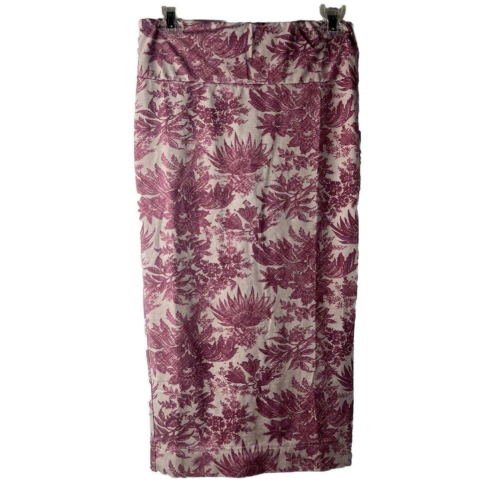 NWT Chaser Pink Floral Print Jersey Midi Skirt Size Small